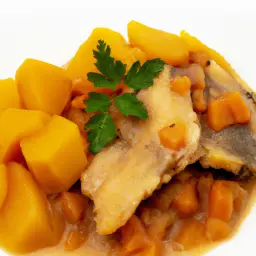 Kabeljau in Senfsoße mit Kartoffeln